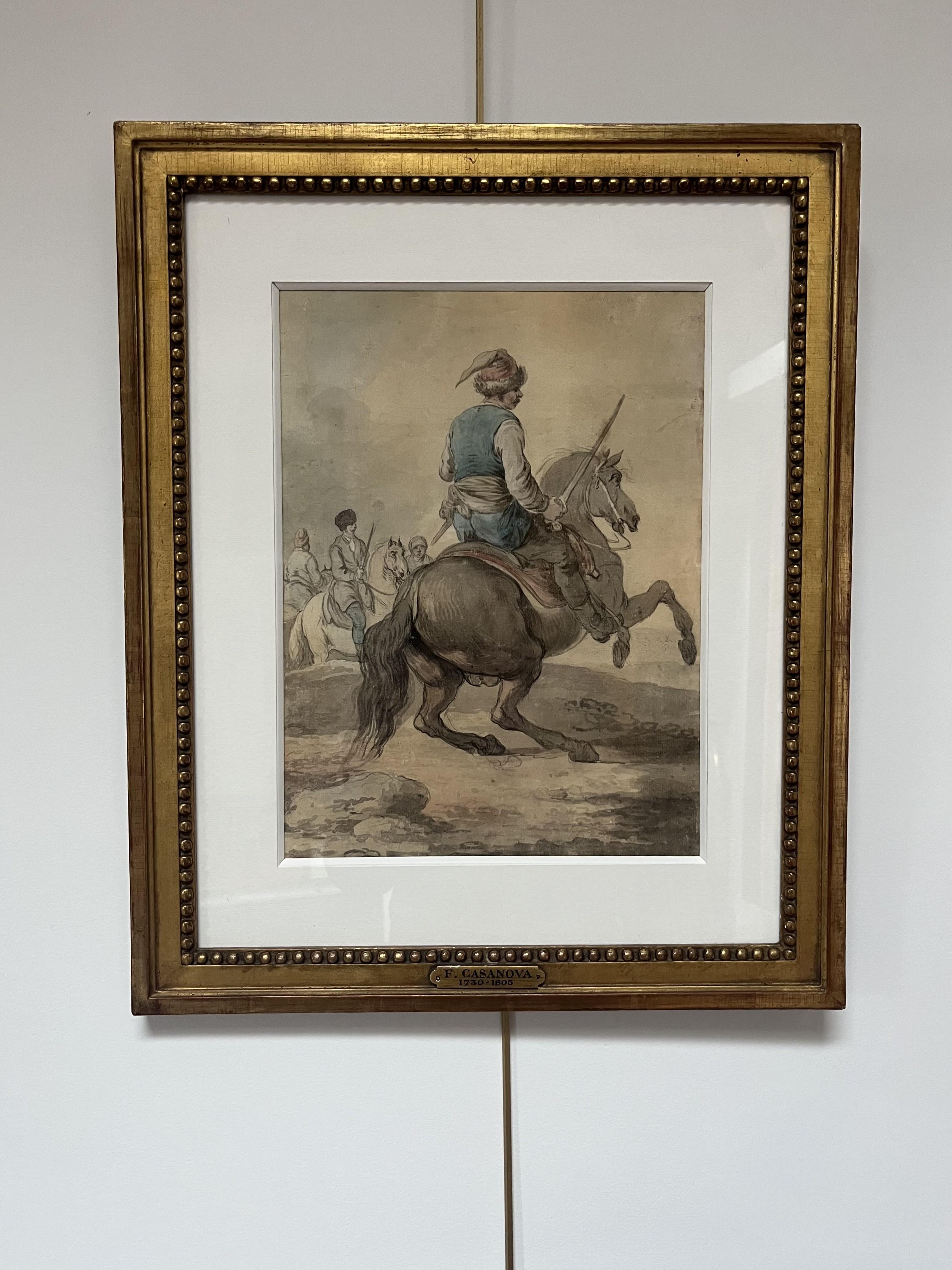 Attribuito a Francesco Casanova (1727-1803), Un combattimento mamelucco , acquerello in vendita 2