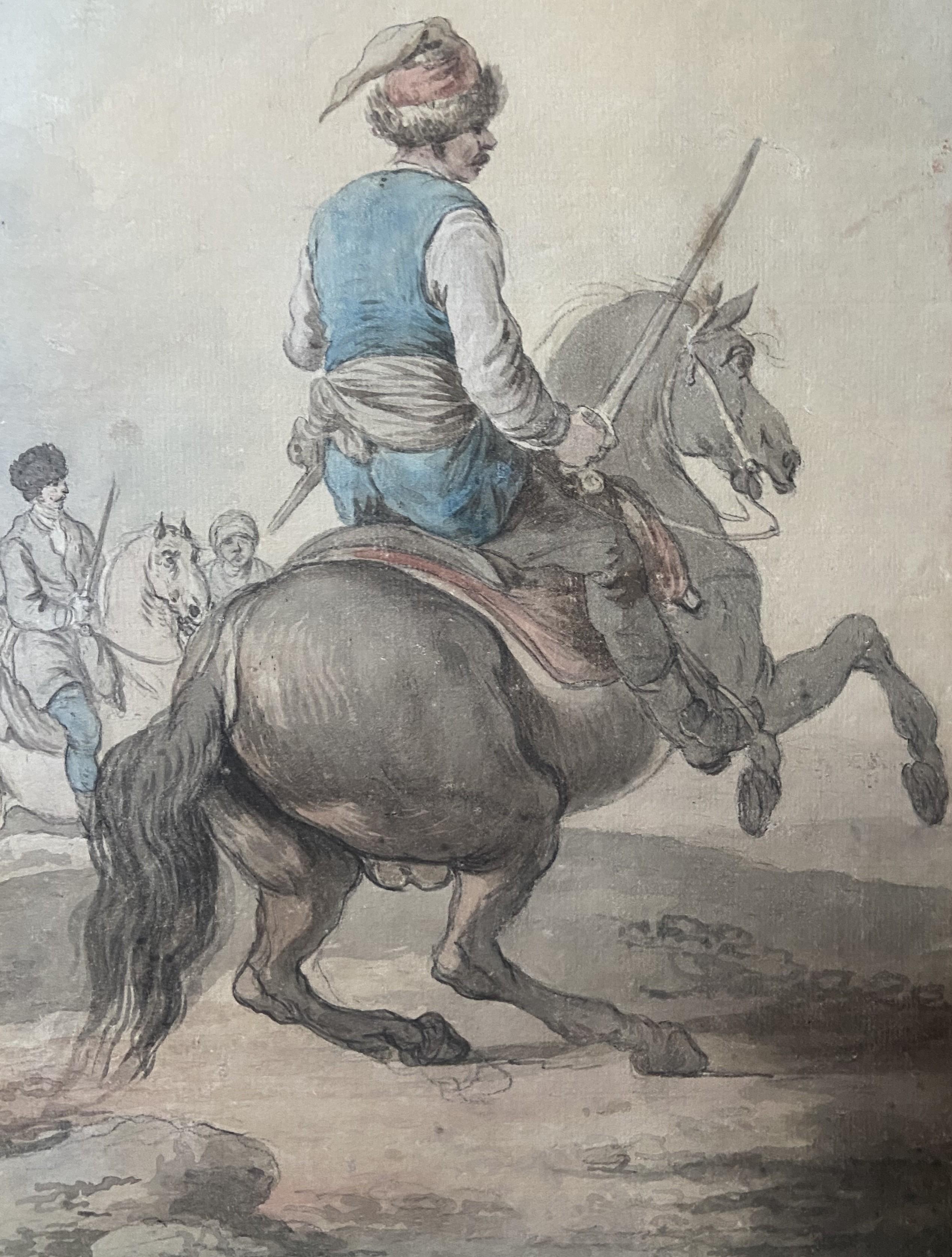 Attribuito a Francesco Casanova (1727-1803), Un combattimento mamelucco , acquerello in vendita 4