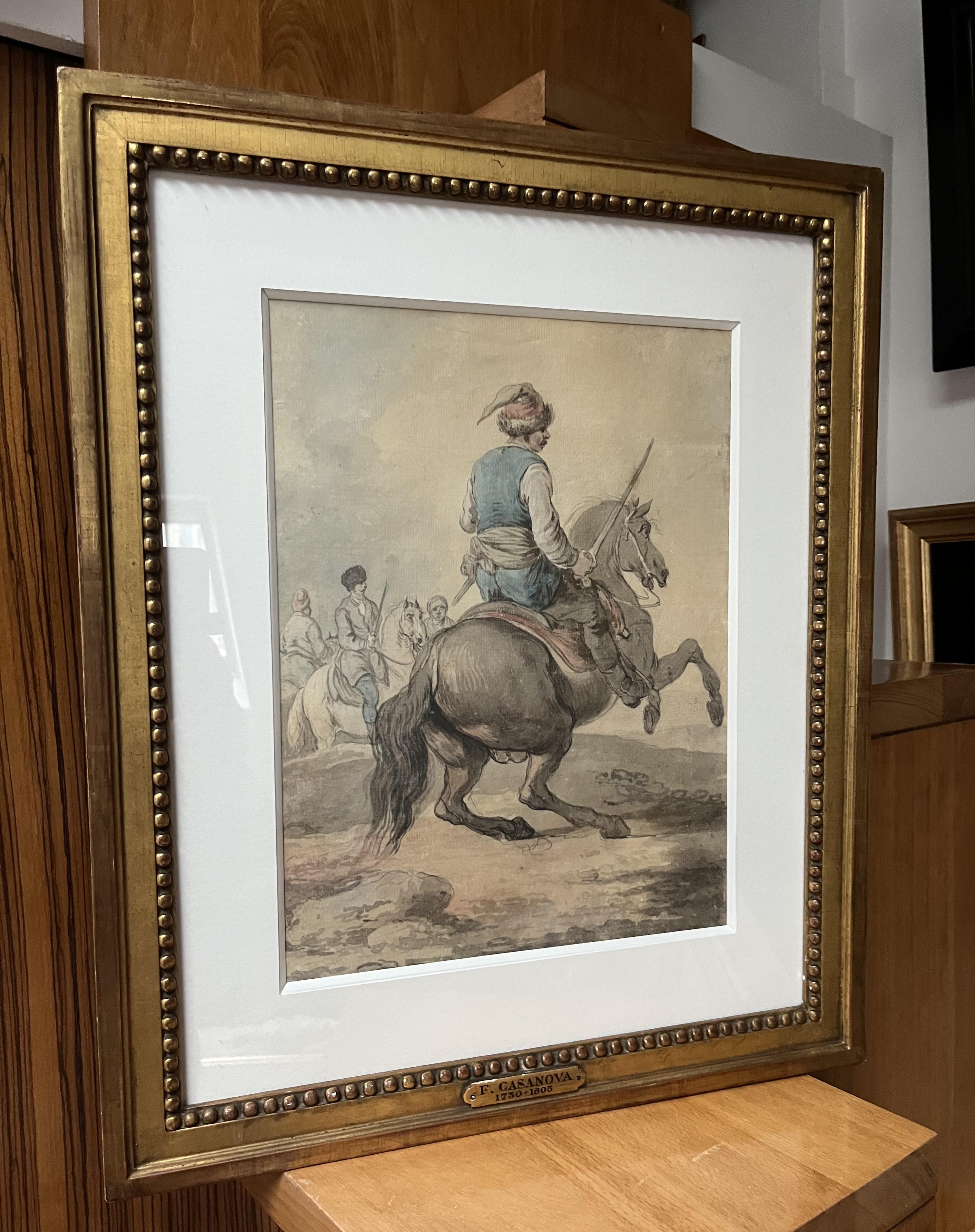 Attribuito a Francesco Casanova (1727-1803), Un combattimento mamelucco , acquerello in vendita 5