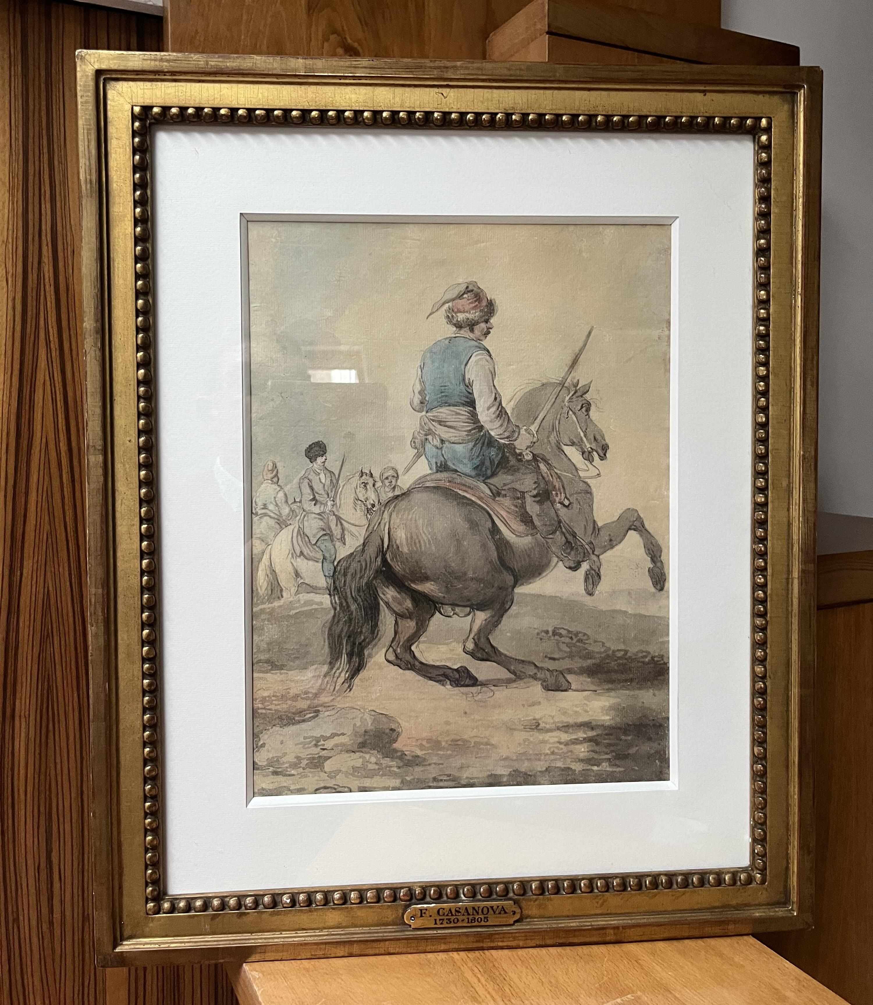 Attribuito a Francesco Casanova (1727-1803), Un combattimento mamelucco , acquerello in vendita 3