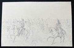 Edouard Detaille (1848 1912) Battles and soldiers, four drawings
