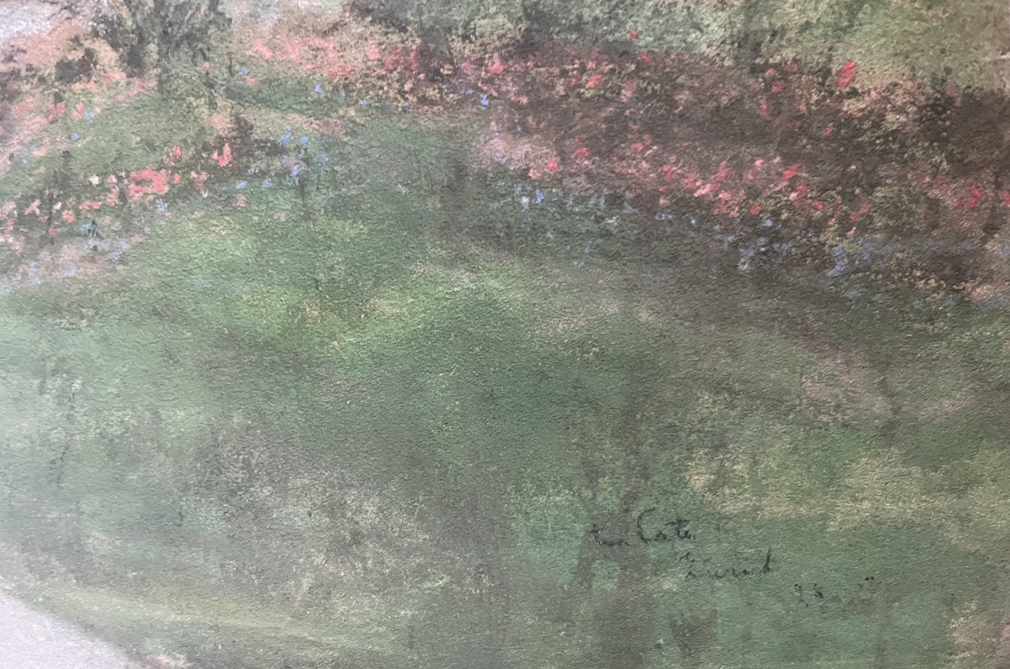 Siebe Johannes Ten Cate (1858-1908)  Un jardín en Zúrich, 1898, pastel firmado en venta 5