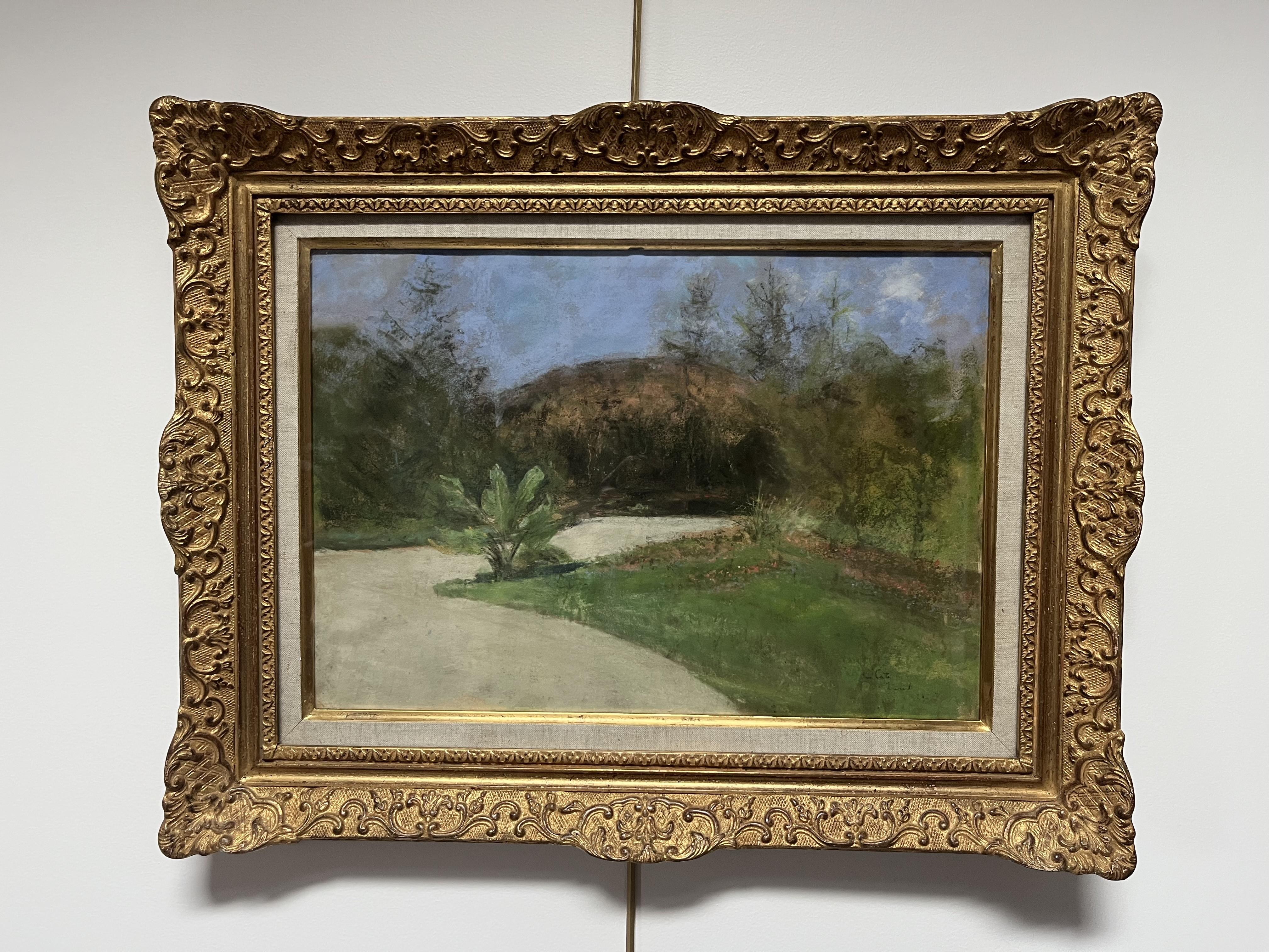 Siebe Johannes Ten Cate (1858-1908)  Un jardín en Zúrich, 1898, pastel firmado en venta 6