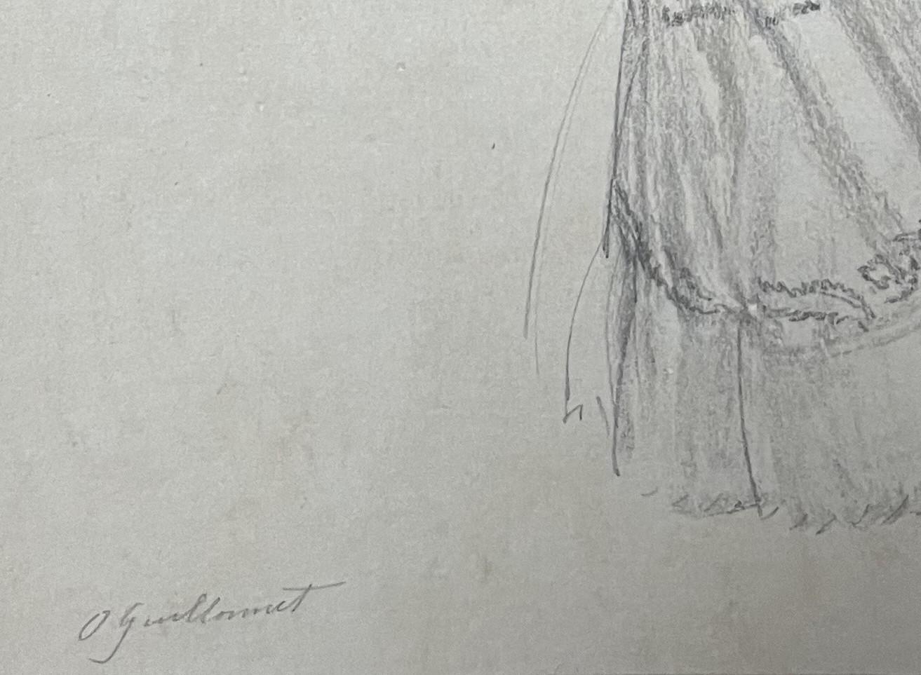 Octave Denis Victor Guillonnet (1872 - 1967)  Una mujer sentada, dibujo firmado en venta 1