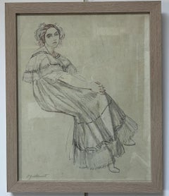 Octave Denis Victor Guillonnet (1872 - 1967)  Une femme assise, dessiné