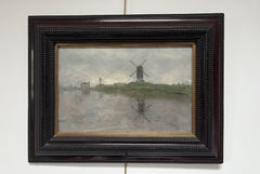 Siebe Johannes Ten Cate (1858-1908)  Bruges, canal de moulin à vent, 1894, signé au pastel