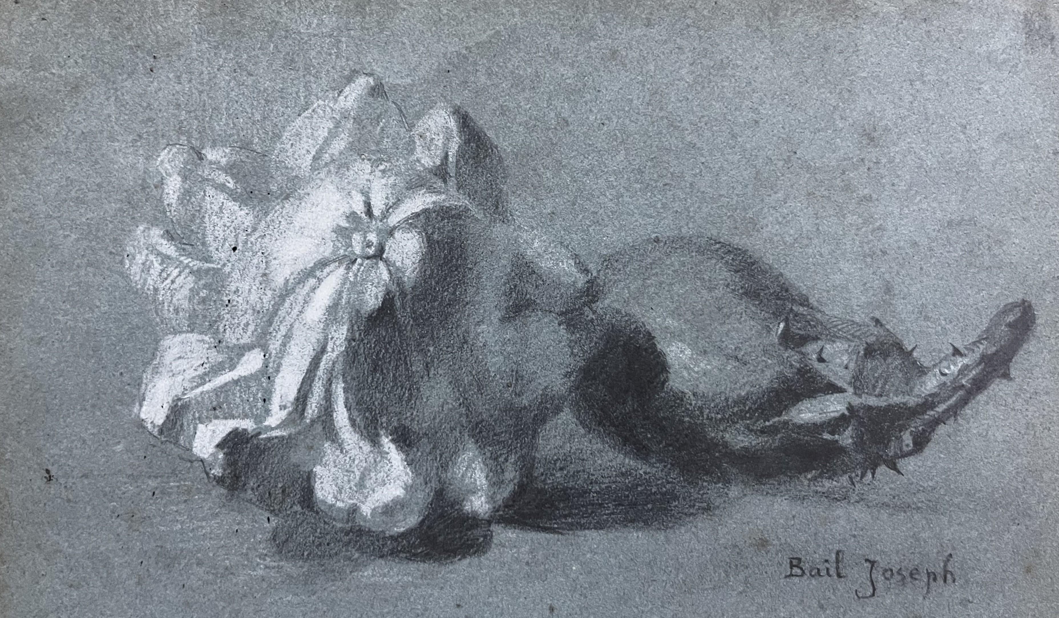 Joseph Bail (1862-1921) Nature morte aux légumes, dessin signé 2