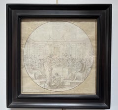 Louis-Félix de La Rue (1730-1777)  A Banquet scene, drawing