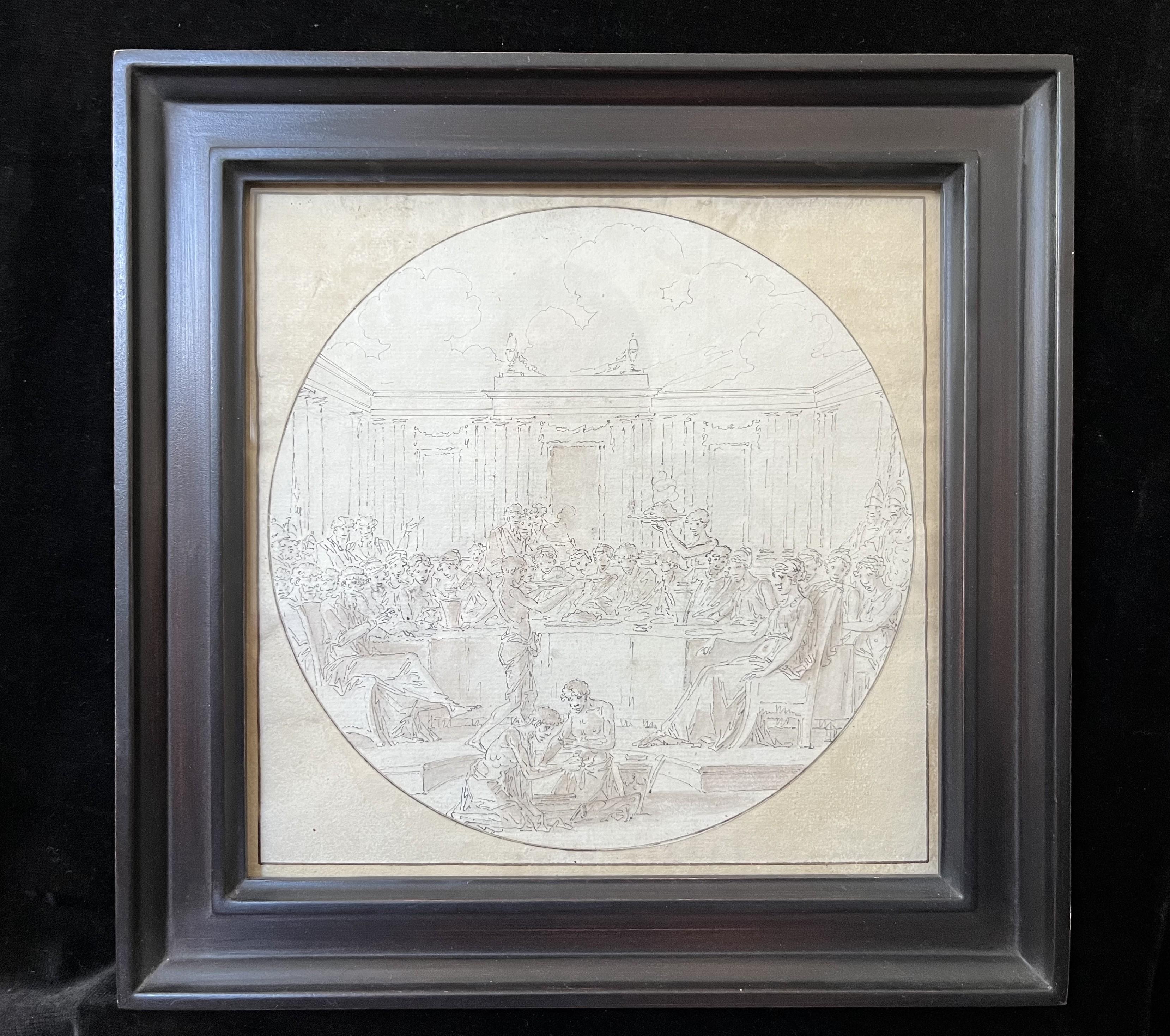 Louis-Félix de La Rue (1730-1777) Eine Bankettszene, Zeichnung im Angebot 8