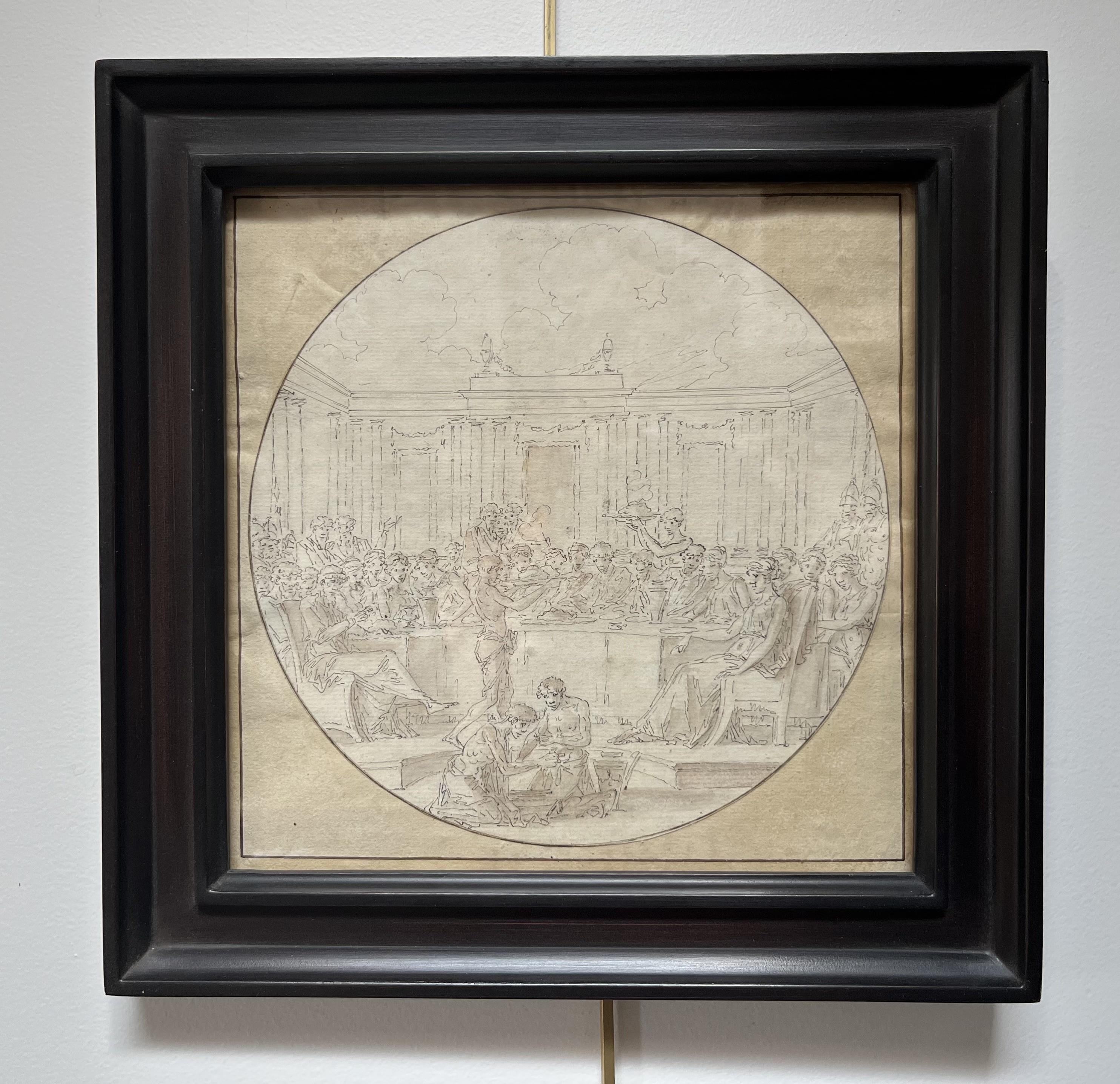 Louis-Félix de La Rue (1730-1777) Eine Bankettszene, Zeichnung im Angebot 6