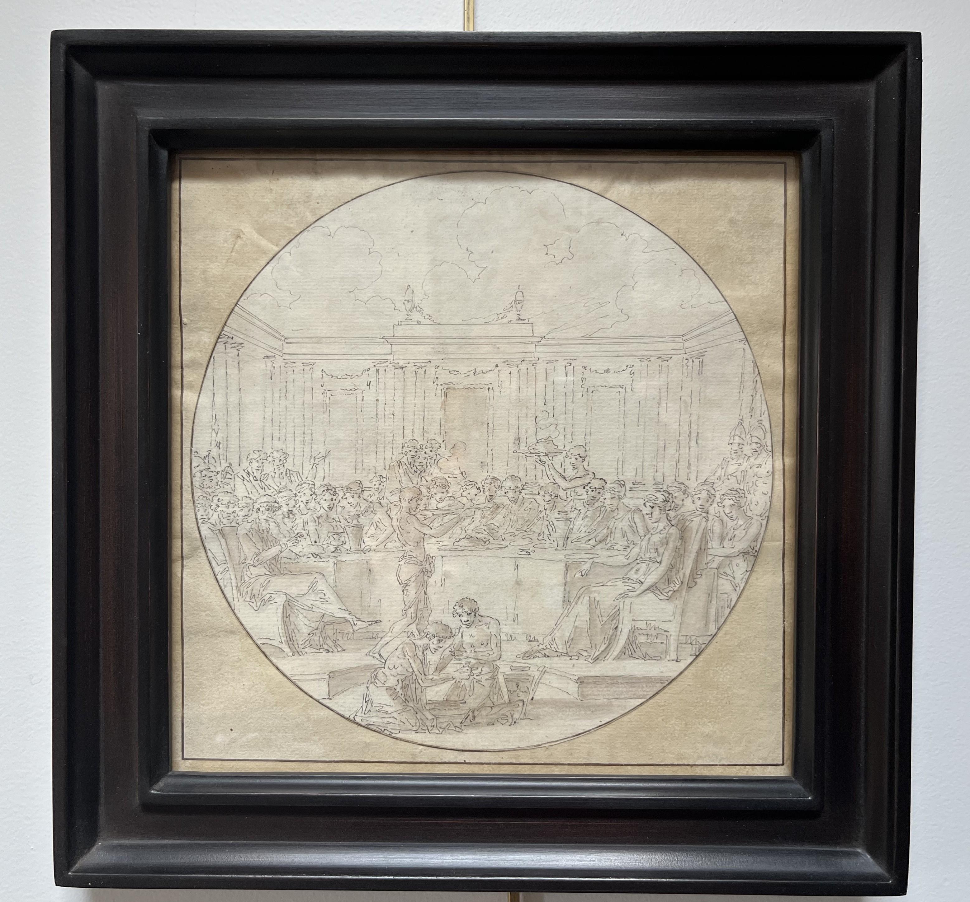 Louis-Félix de La Rue (1730-1777) Eine Bankettszene, Zeichnung im Angebot 4