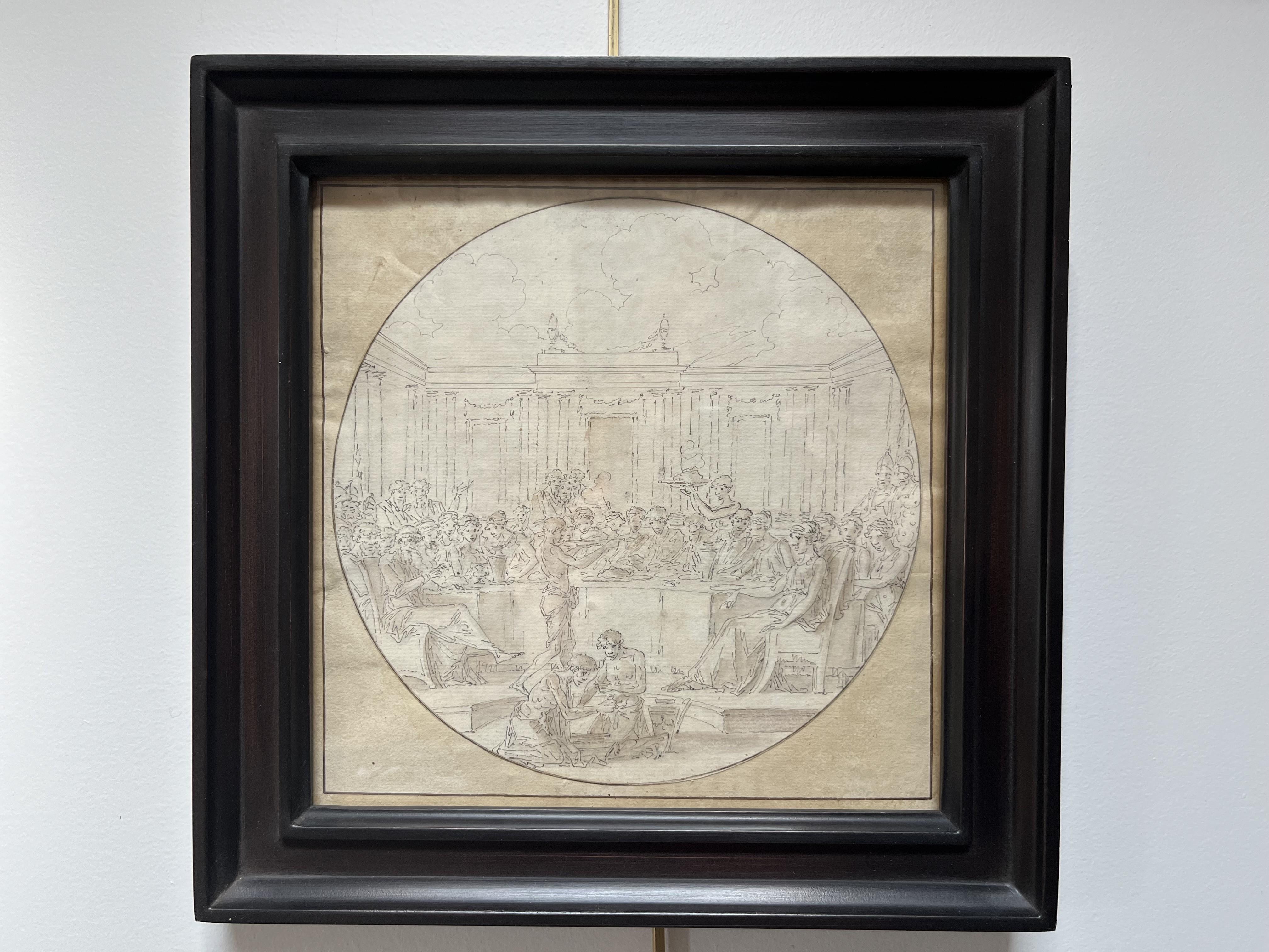 Louis-Félix de La Rue (1730-1777) Eine Bankettszene, Zeichnung im Angebot 5