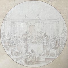 Louis-Félix de La Rue (1730-1777)  A Banquet scene, drawing