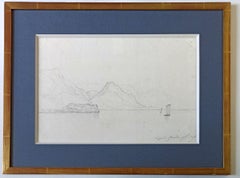 Jules Coignet (1798-1860) Lago di Guarda, 1837, fine drawing