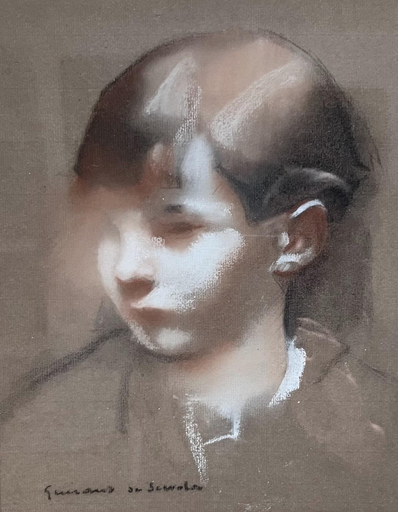 Lucien Victor Guirand de Scevola (1871-1950) Portrait of a boy, signed pastel - Art de Lucien-Victor Guirand de Scévola