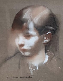 Lucien Victor Guirand de Scevola (1871-1950) Portrait of a boy, signed pastel