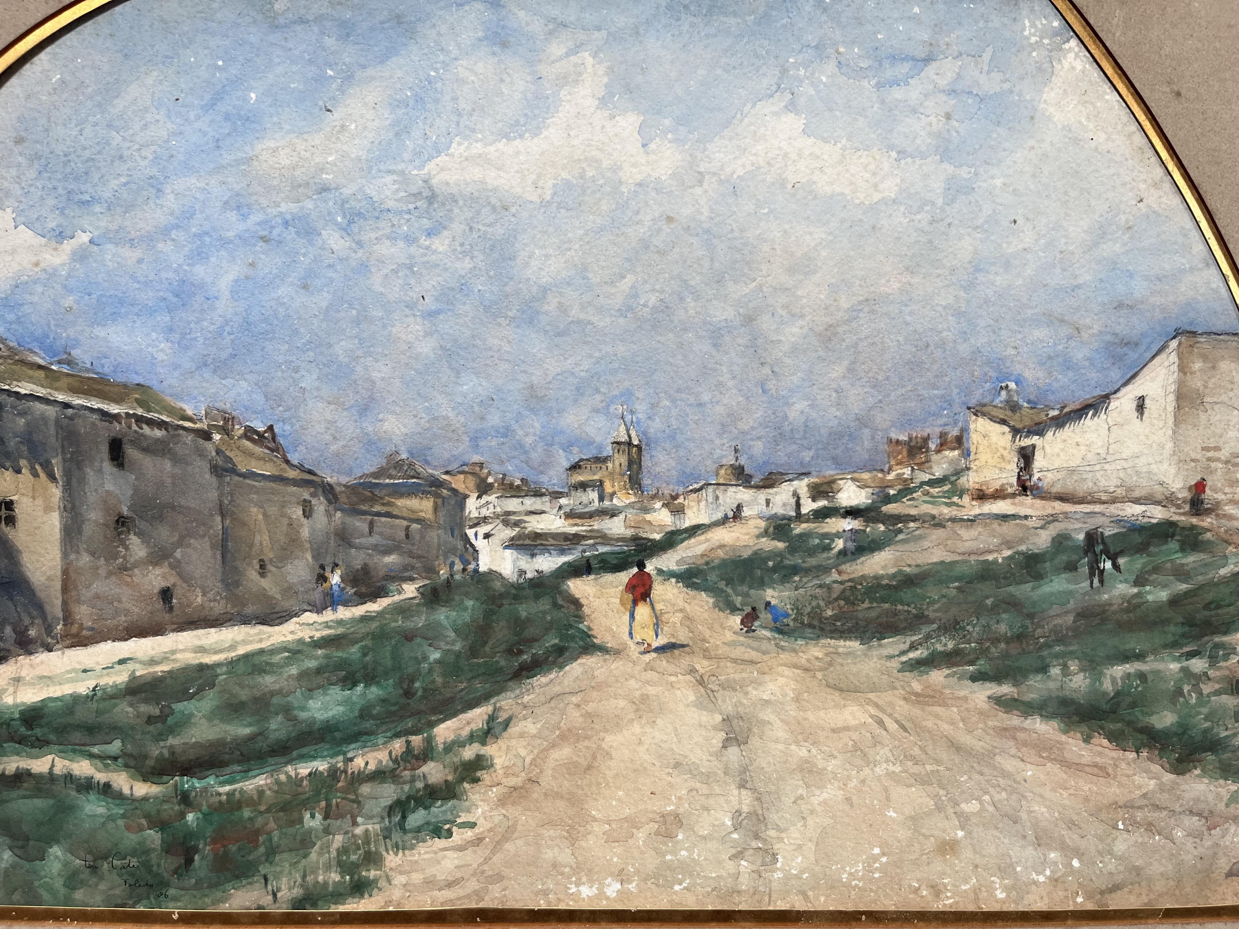 Siebe Johannes Ten Cate (1858-1908)  View of Toledo, 1896, watercolor signed For Sale 7