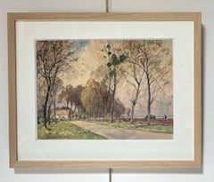 Paul Emile Lecomte (1877-1950)  La Route de Naudy, signed watercolor