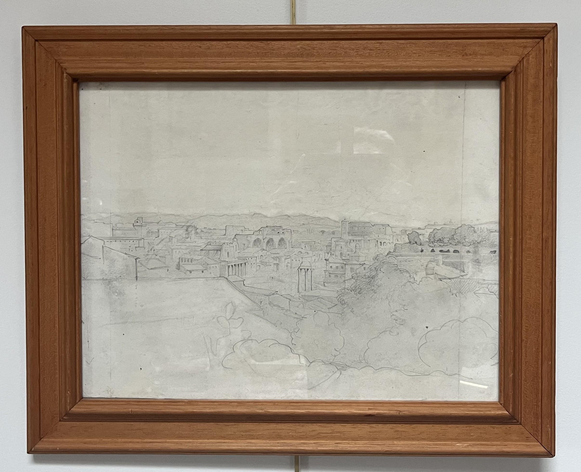 Jean-Achille Benouville (1815-1891) Rome, View of the Forum, drawing