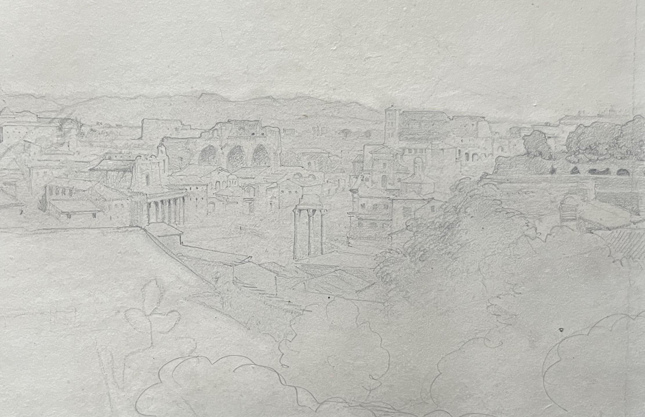 Jean-Achille Benouville (1815-1891) Roma, Veduta del Foro, disegno in vendita 3