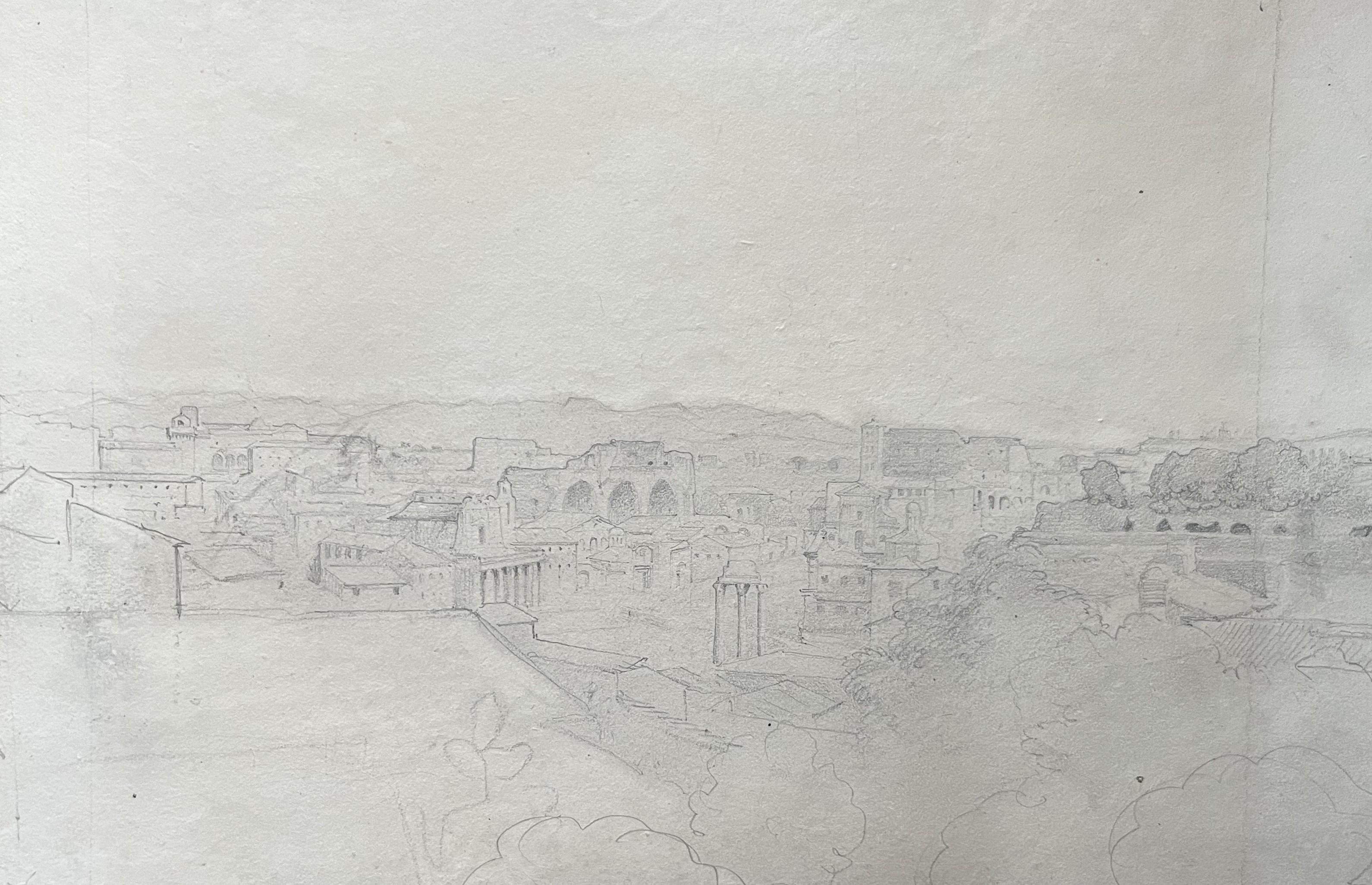 Jean-Achille Benouville (1815-1891) Roma, Veduta del Foro, disegno in vendita 4