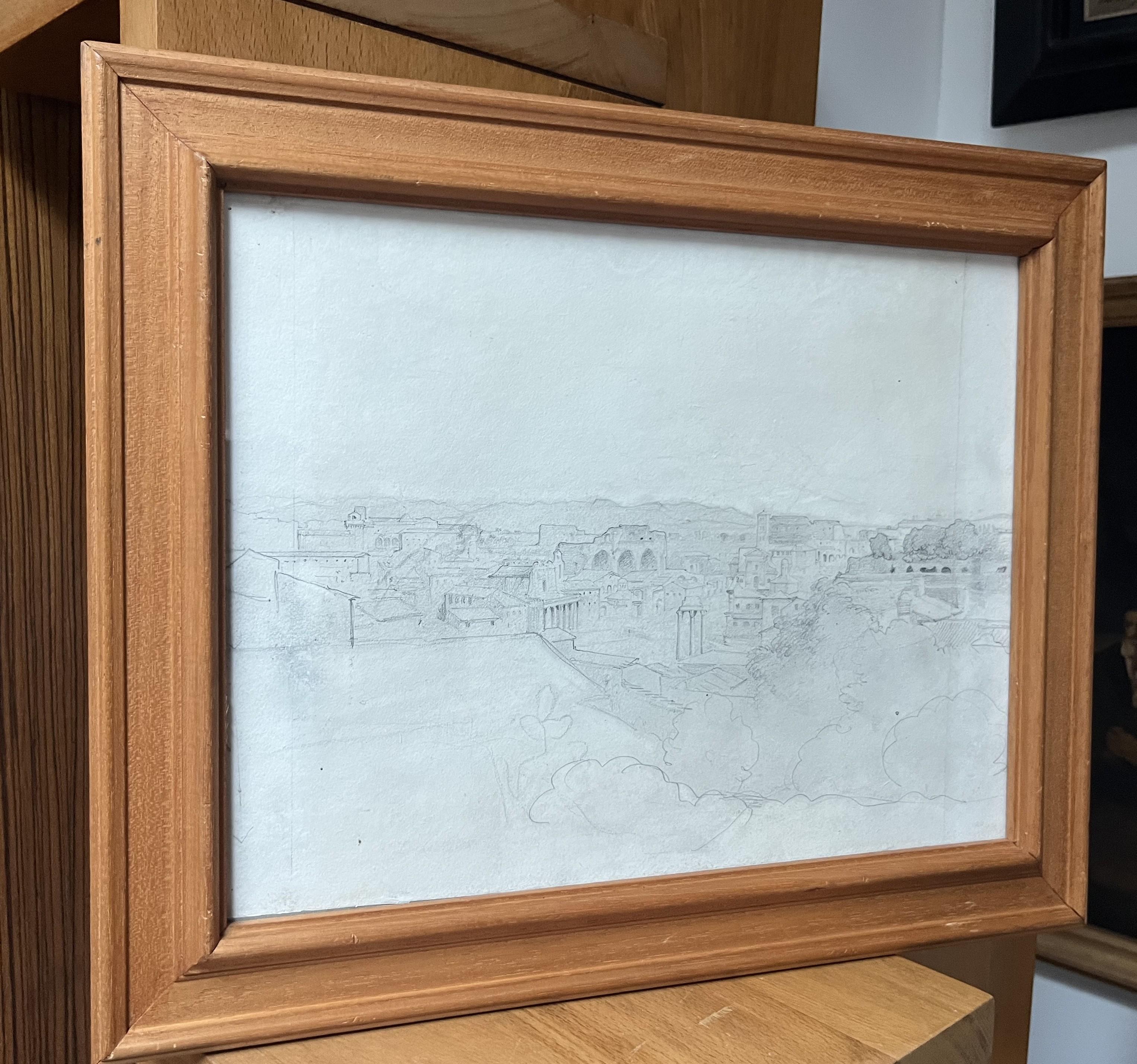 Jean-Achille Benouville (1815-1891) Roma, Veduta del Foro, disegno in vendita 7