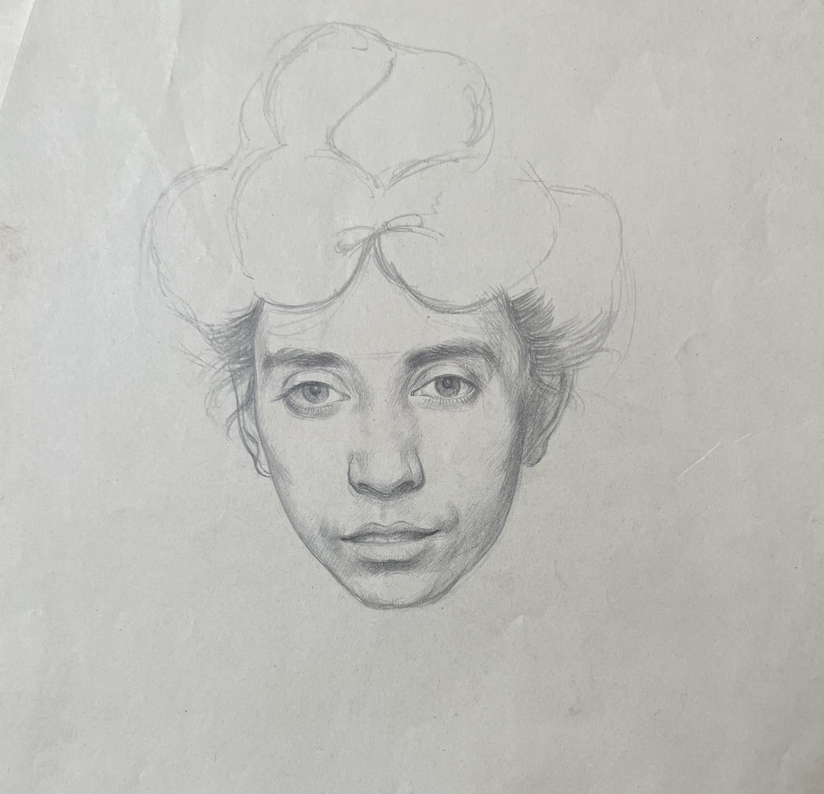 André Eugène Costilhes (1865-1940) Portrait d'une jeune femme, dessin en vente 3