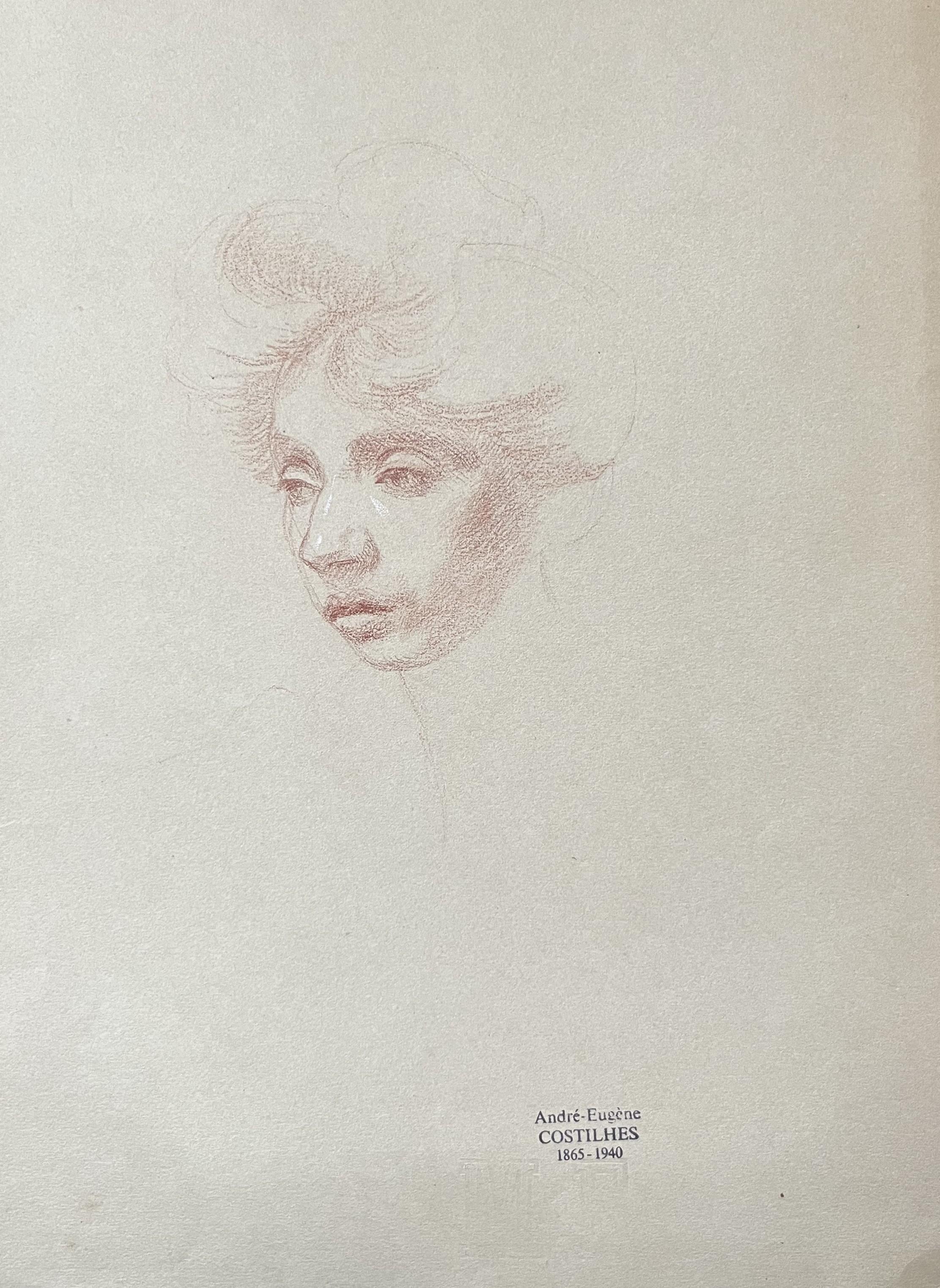 André Eugène Costilhes (1865-1940) Portrait of a lady, drawing