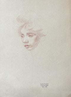 André Eugène Costilhes (1865-1940) Portrait of a lady, drawing