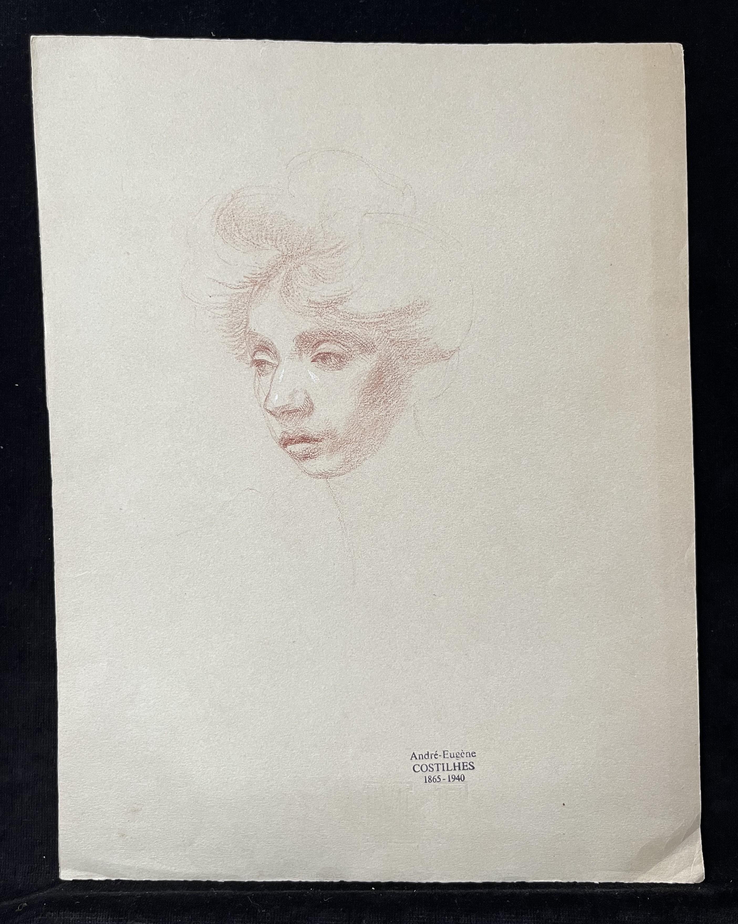 André Eugène Costilhes (1865-1940) Portrait d'une dame, dessin en vente 1