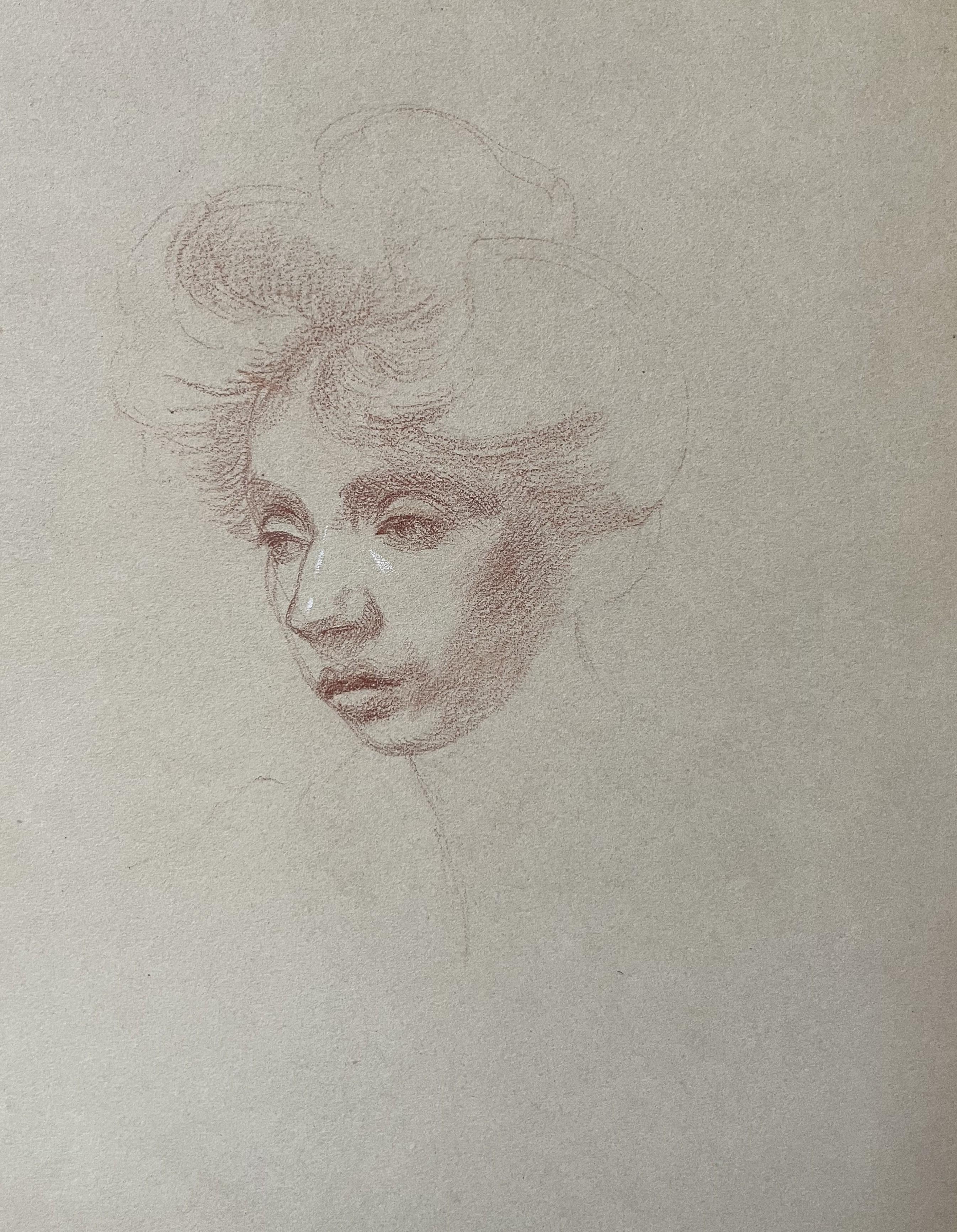 André Eugène Costilhes (1865-1940) Portrait d'une dame, dessin en vente 3
