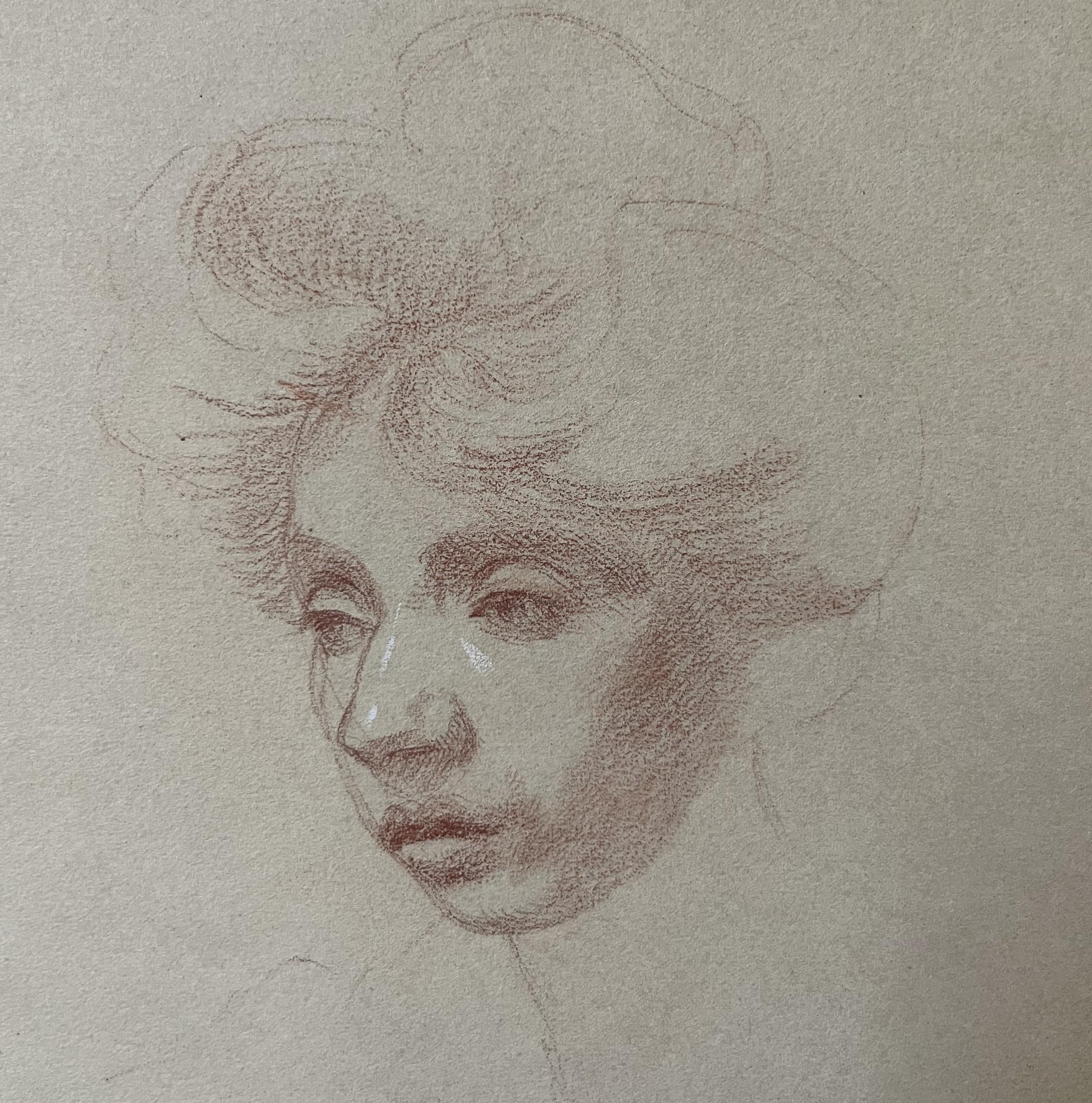 André Eugène Costilhes (1865-1940) Portrait d'une dame, dessin en vente 4