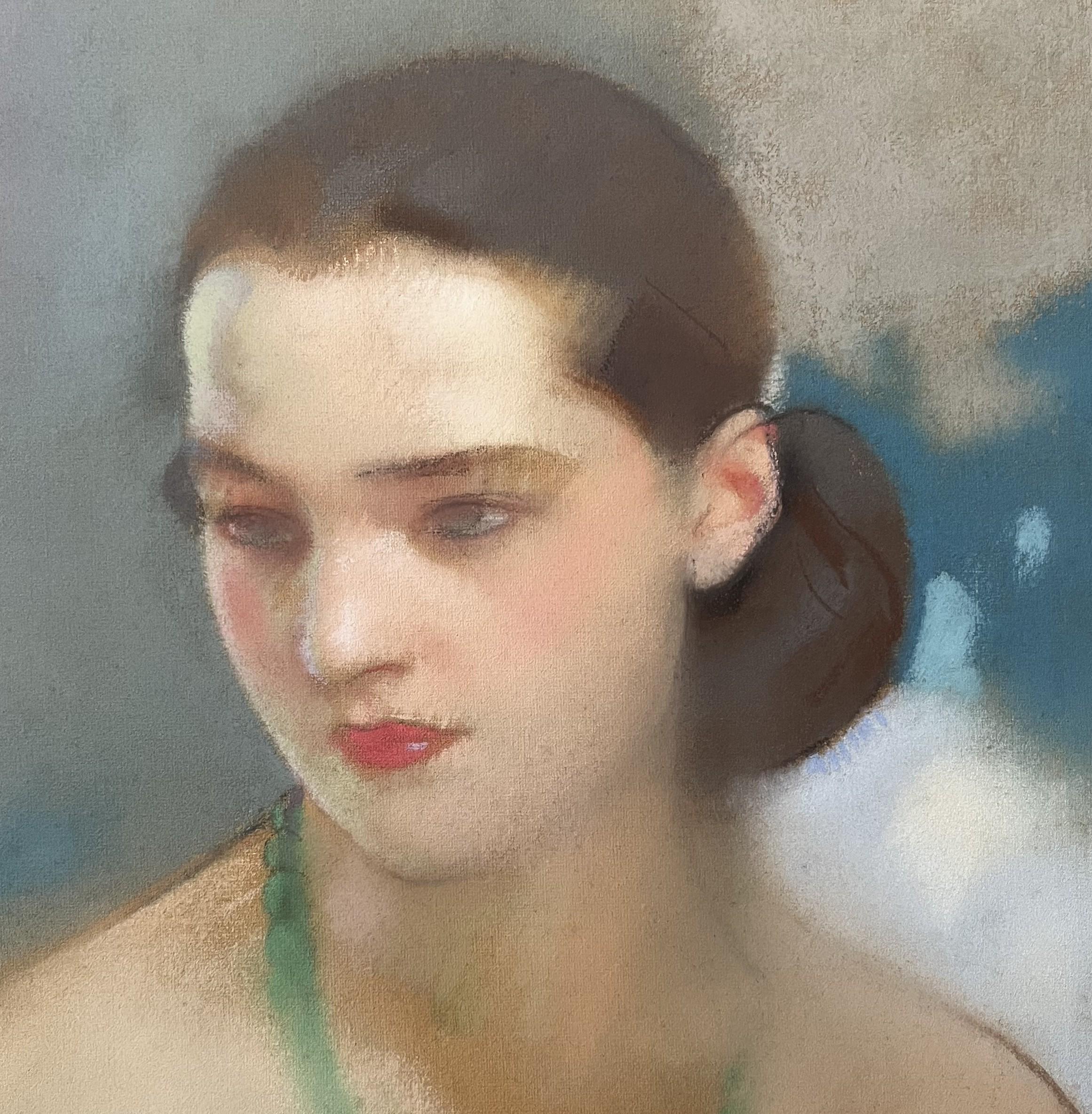 Lucien Victor Guirand de Scevola (1871-1950) Portrait d'une dame, pastel signé en vente 1