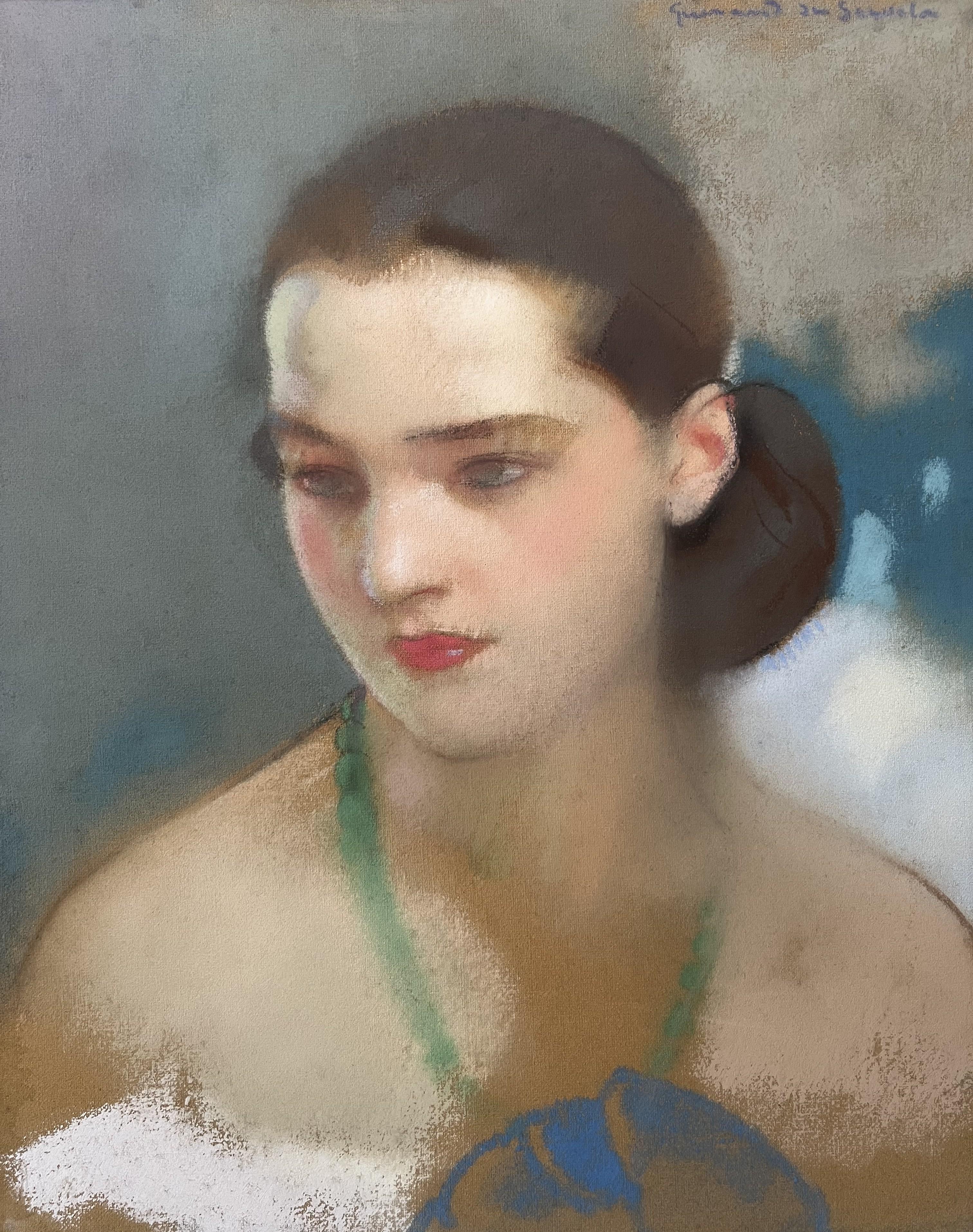 Lucien Victor Guirand de Scevola (1871-1950) Portrait d'une dame, pastel signé en vente 4