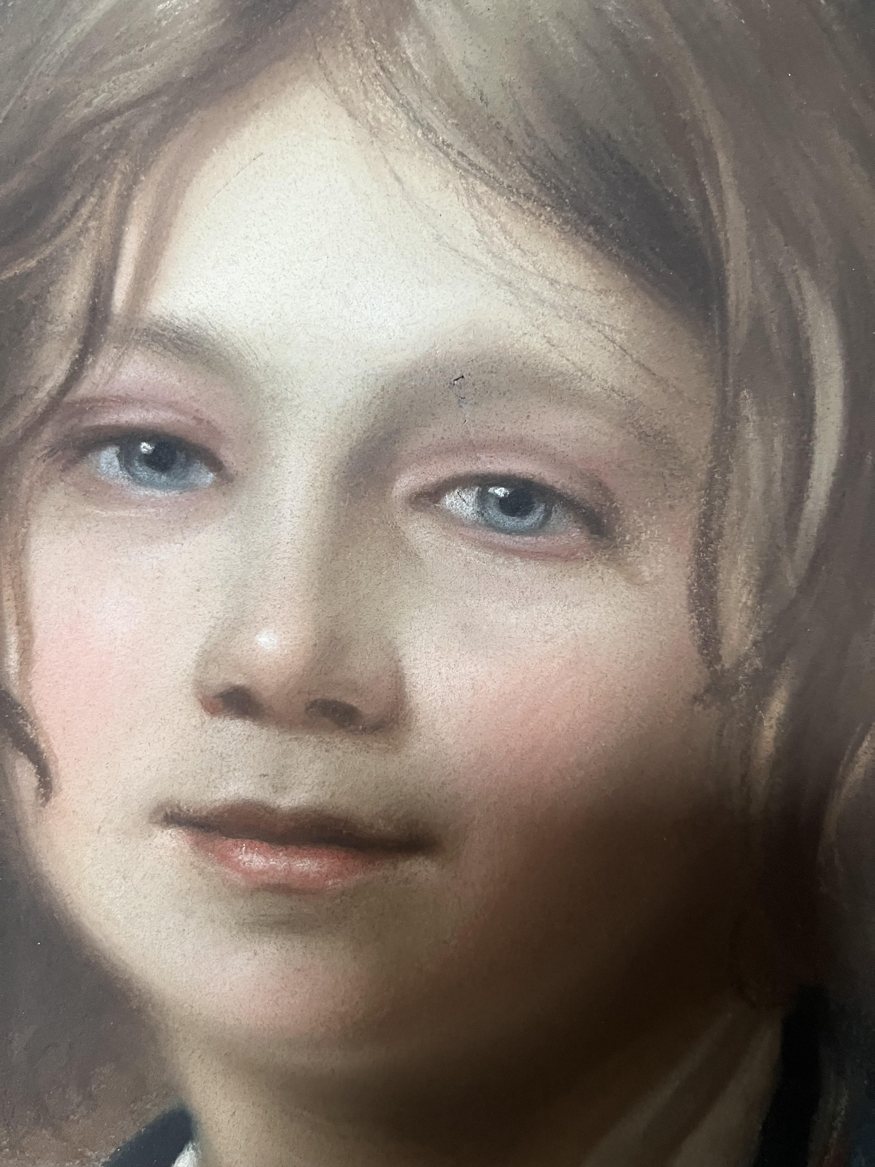 Pierre-Adolphe Huas (1838-1900) Joven napolitano, 1867, pastel firmado y fechado en venta 5