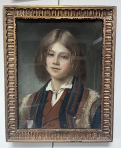 Pierre-Adolphe Huas (1838-1900) Young Neapolitan, 1867, pastel signed and dated