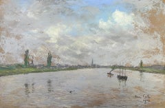 Siebe Johannes Ten Cate (1858-1908)  La Senna, 1906 pastello firmato e datato