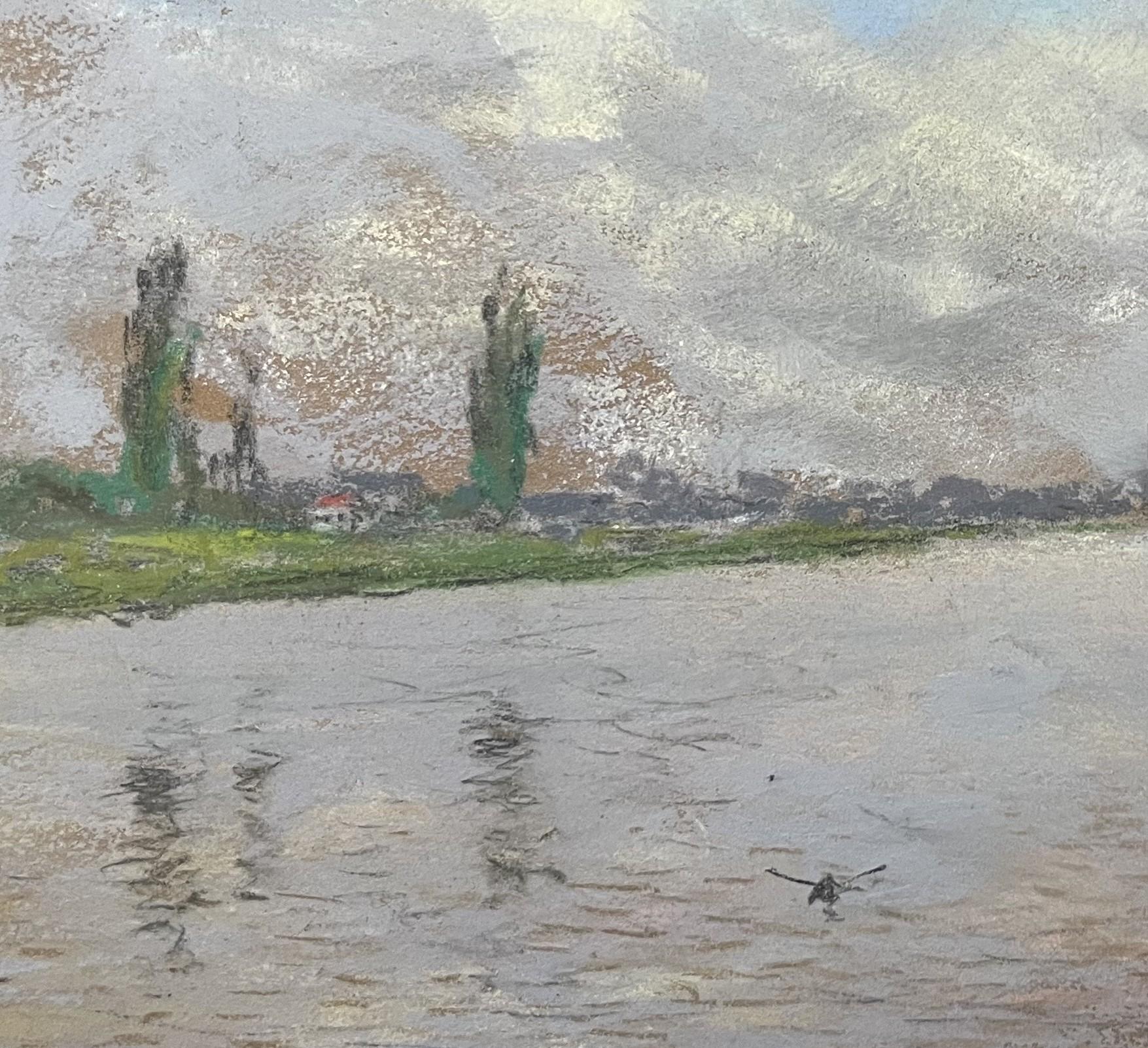 Siebe Johannes Ten Cate (1858-1908)  La Seine, 1906 pastel signé et daté en vente 3
