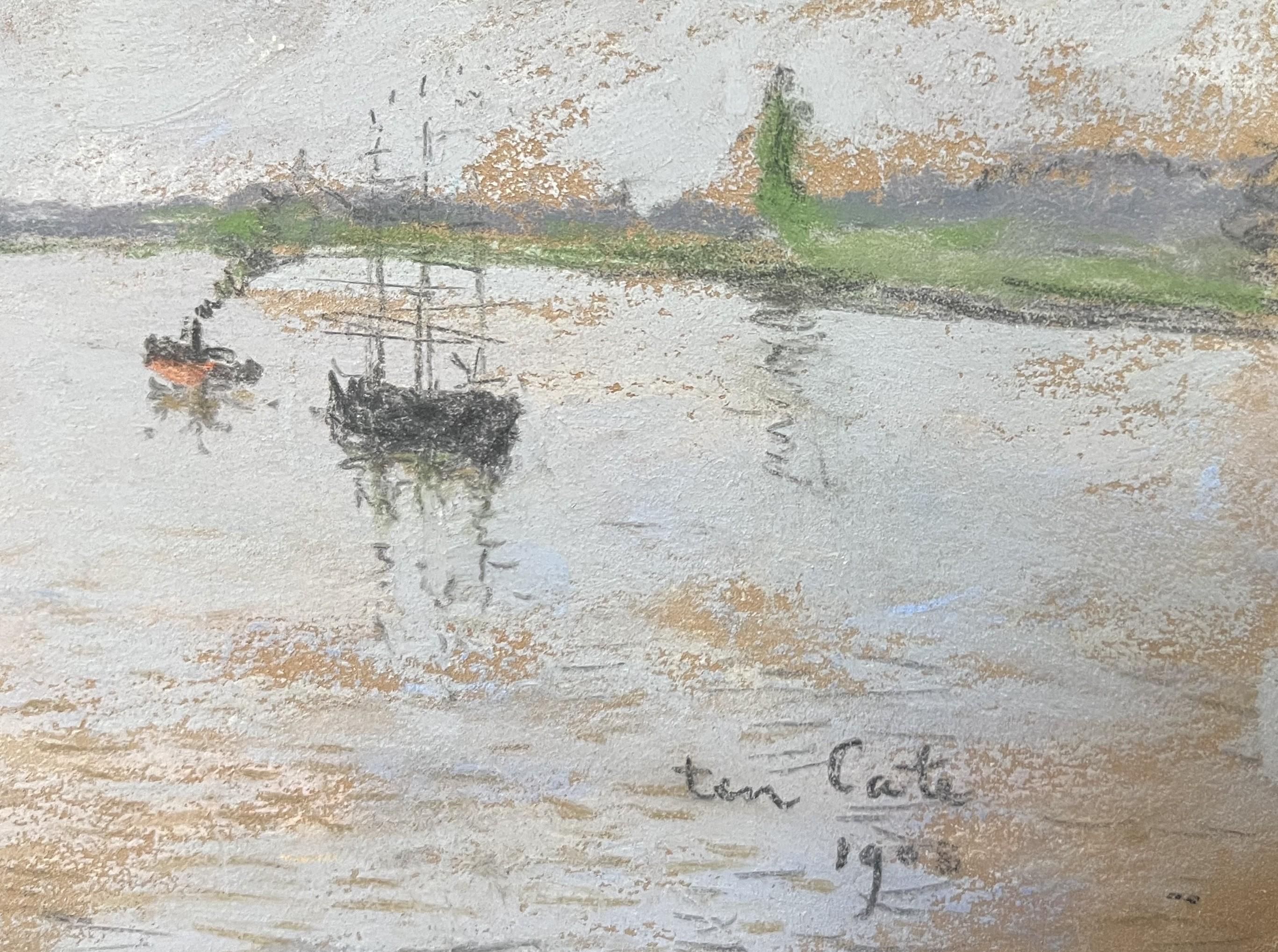 Siebe Johannes Ten Cate (1858-1908)  La Seine, 1906 pastel signé et daté en vente 6