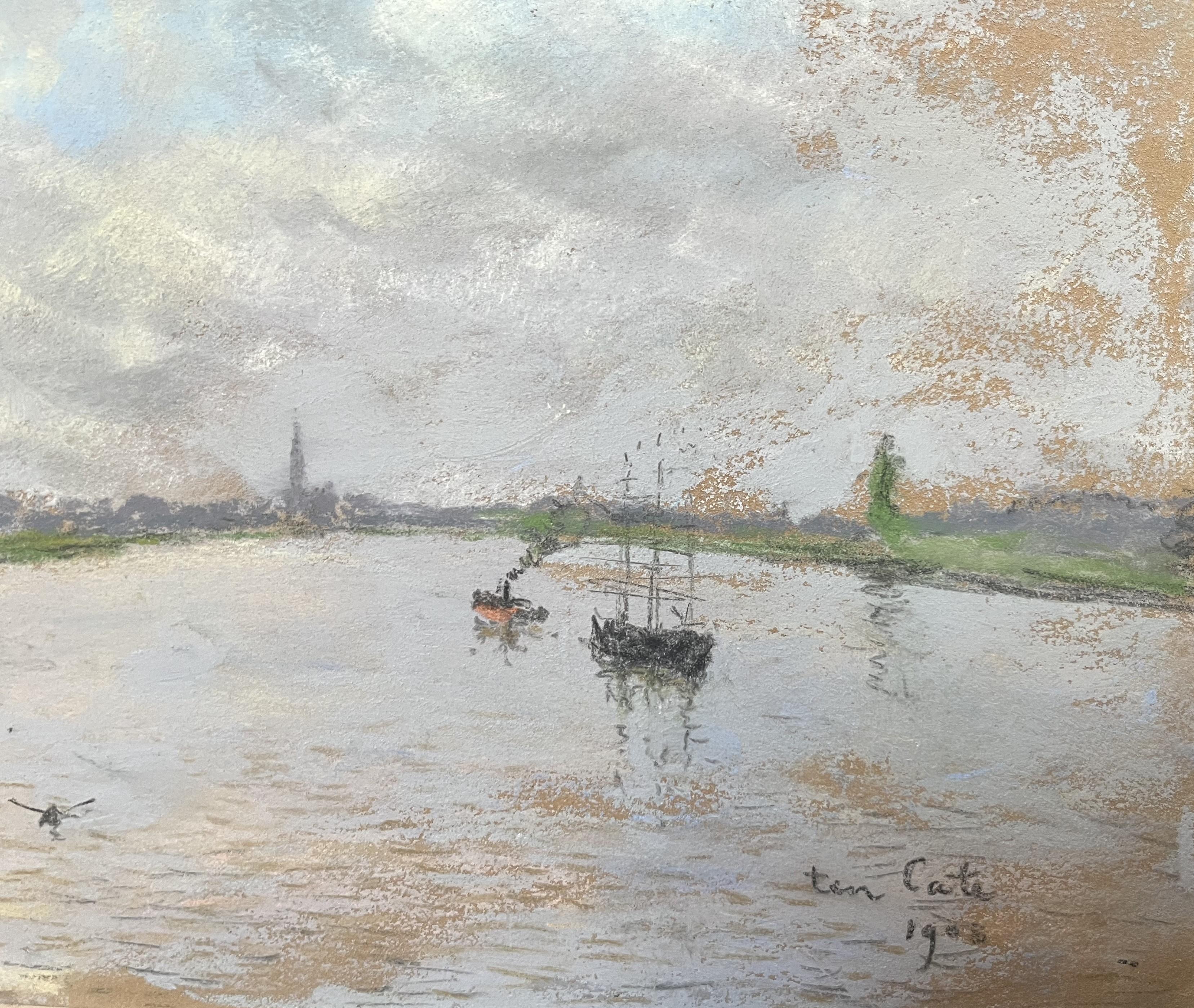 Siebe Johannes Ten Cate (1858-1908)  La Seine, 1906 pastel signé et daté en vente 5