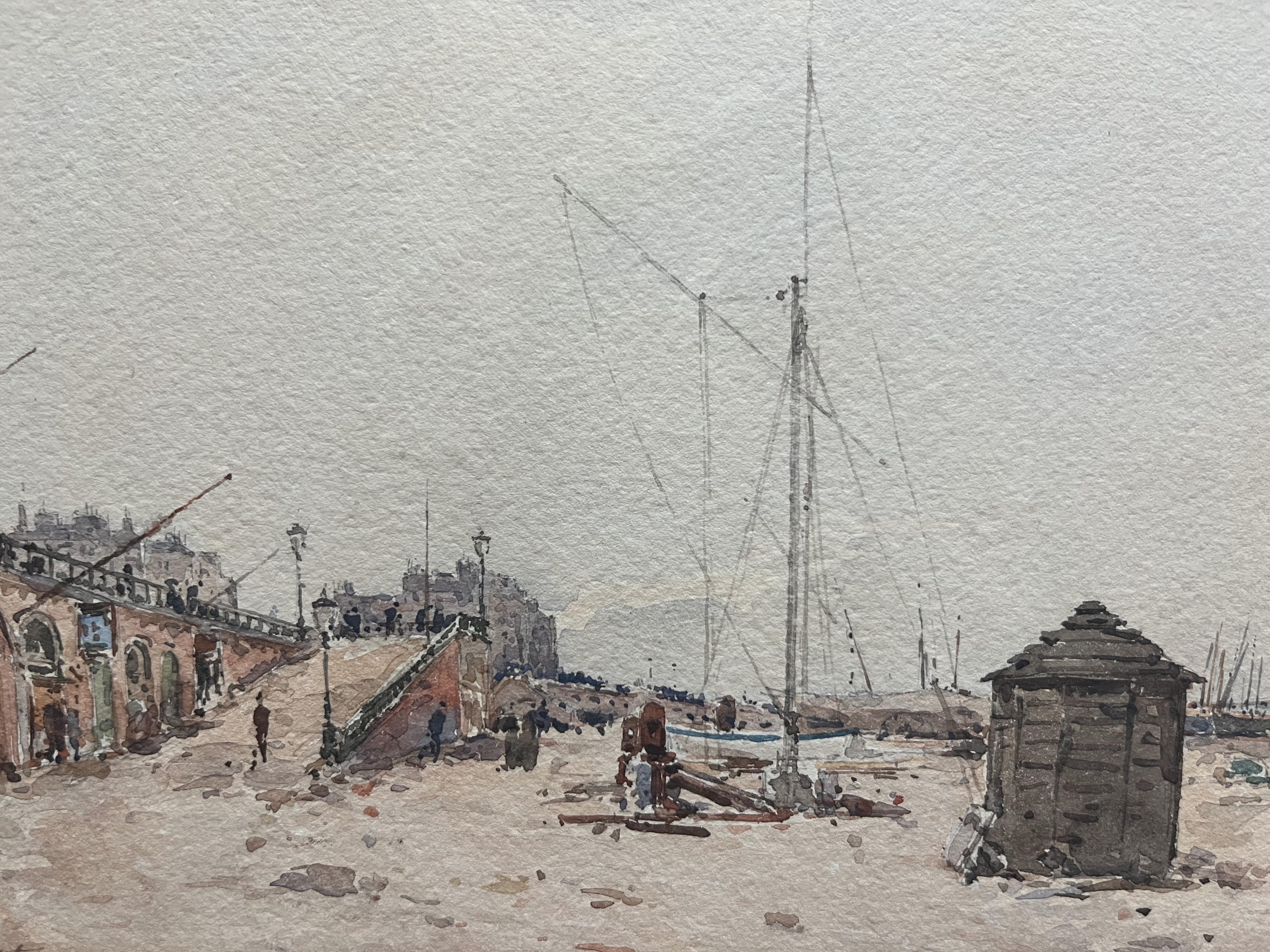 Paul Lecomte (1842-1920) Brighton, la spiaggia, 1889, acquerello firmato e datato in vendita 5