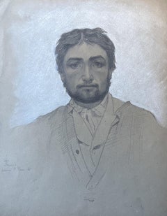 Paul Victor Mathey - Paul Victor Mathey (1844-1929) Portrait of a young bearded man, drawing Paul Victor Mathey (1844-1929) Portrait of a young bearded man, drawing