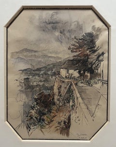 Charles Jouas - Charles Jouas (1866-1942) View of a city from above, 1927, drawing signed Charles Jouas (1866-1942) View of a city from above, 1927, drawing signed