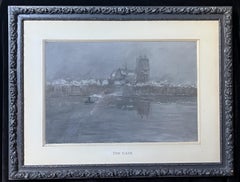 Siebe Johannes Ten Cate (1858-1908) Dordrecht bajo la nieve, pastel firmado