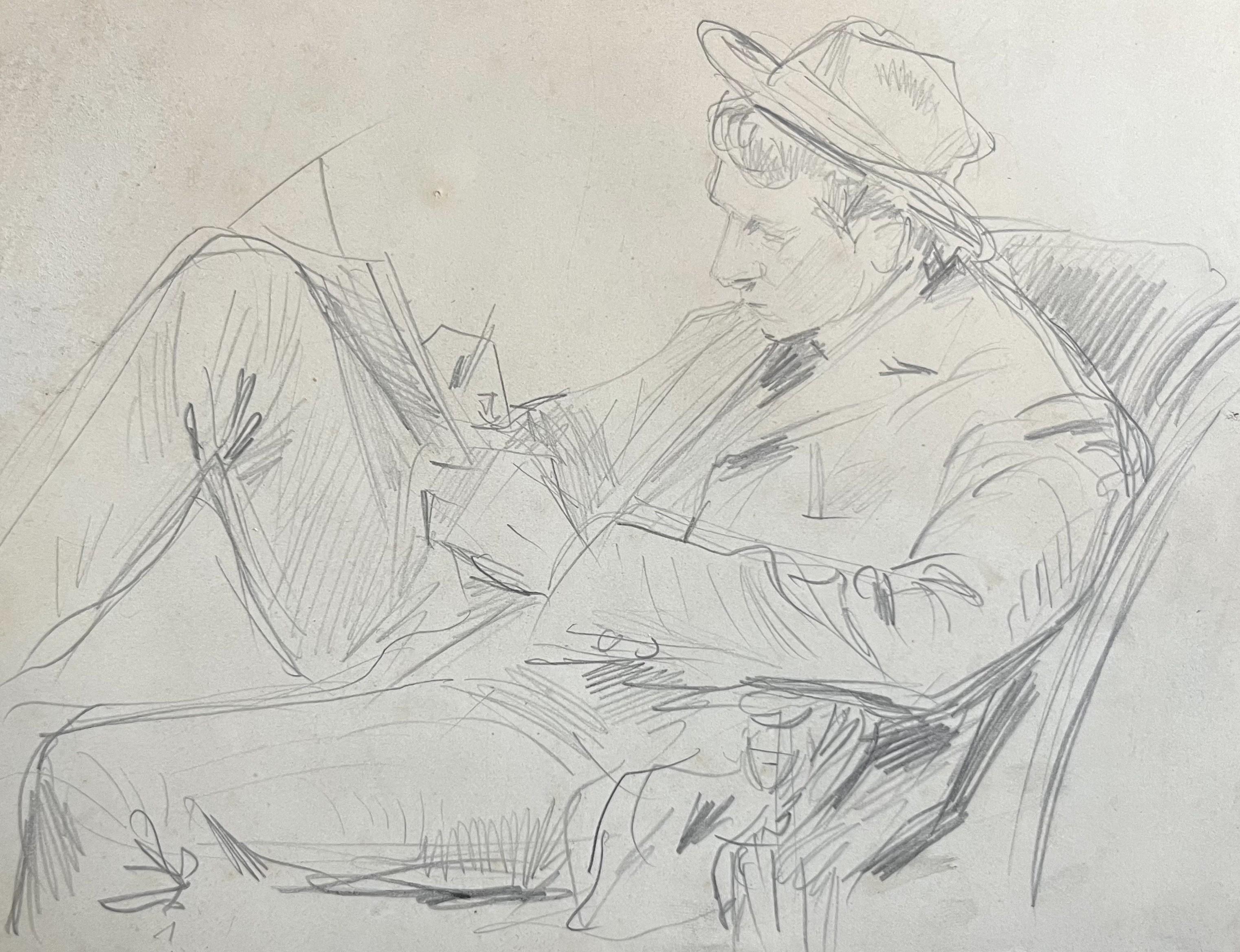 Paul Victor Mathey (1844-1929) Portrait of his son Jacques Writing, drawing