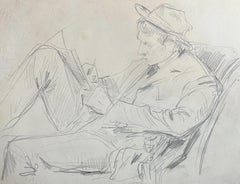 Paul Victor Mathey (1844-1929) Retrato de su hijo Jacques escribiendo, dibujo