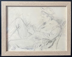 Paul Victor Mathey (1844-1929) Retrato de su hijo Jacques escribiendo, dibujo