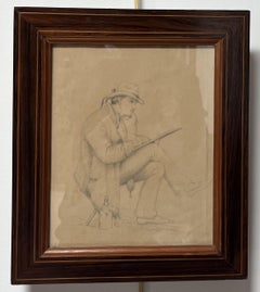 Escuela romántica, Retrato de un pintor esbozando, dibujando