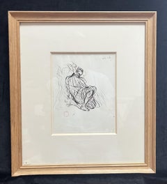 Alfred Dehodencq (1822-1882) Study of a Moroccan Prisoner, ink drawing