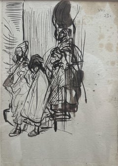 Alfred Dehodencq (1822-1882) Character studies, ink drawing